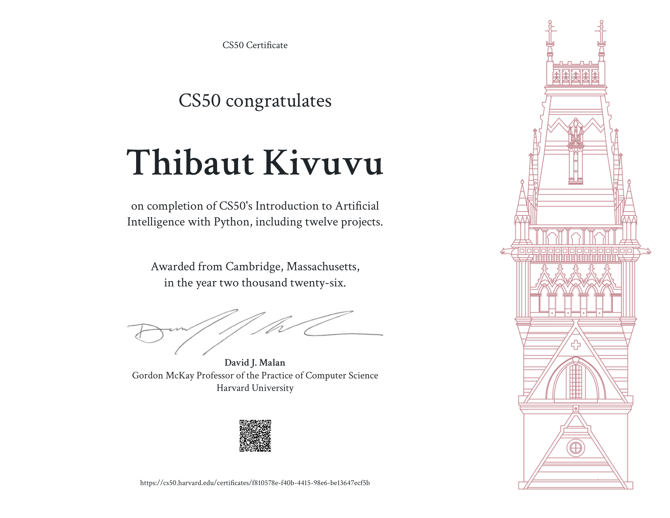 CS50AI Certificate