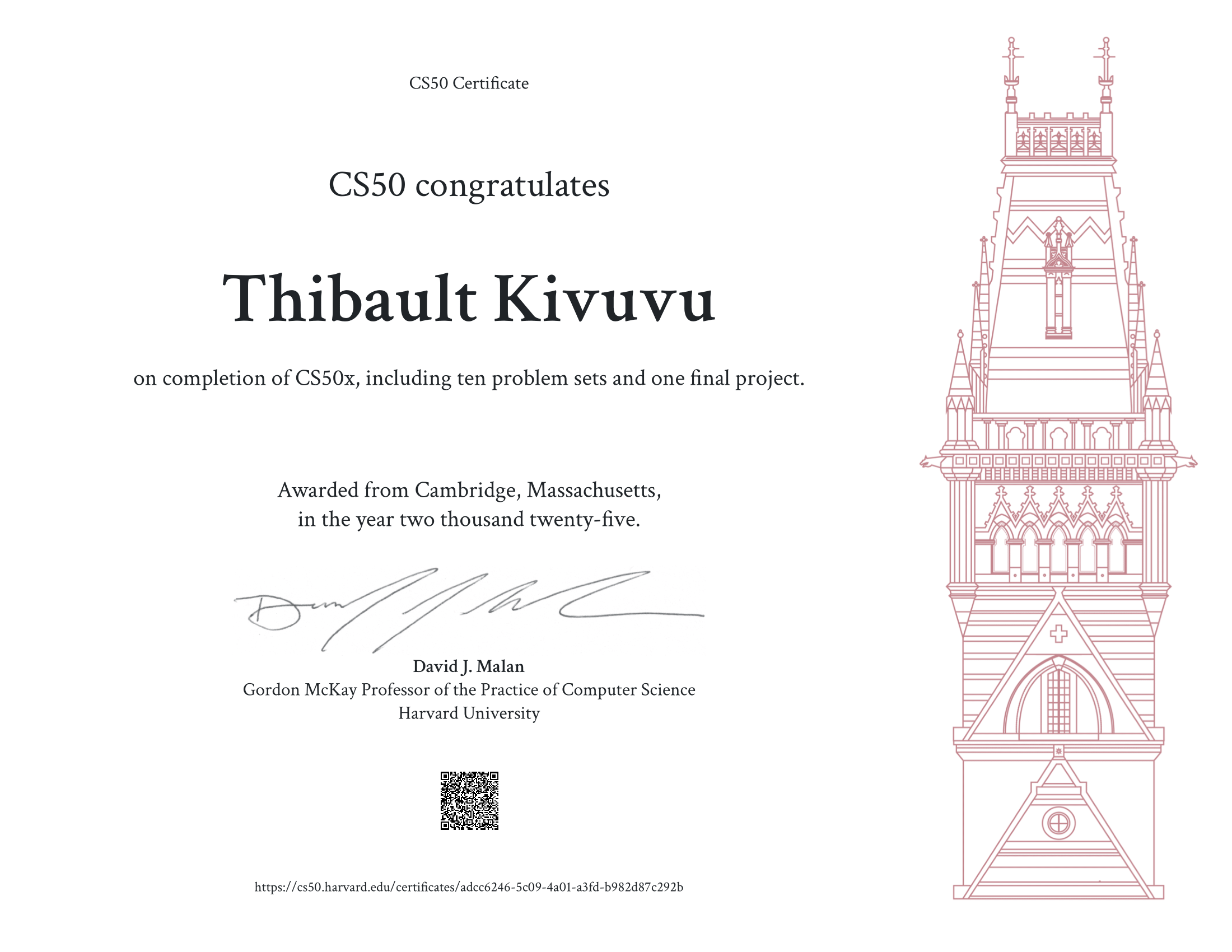 CS50x Certificate
