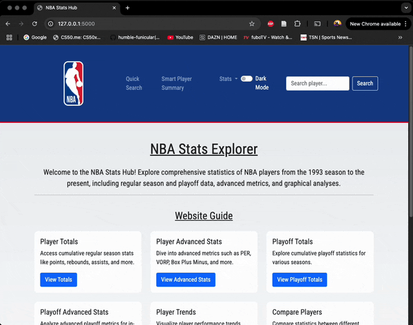 Demo of NBA Stats Hub
